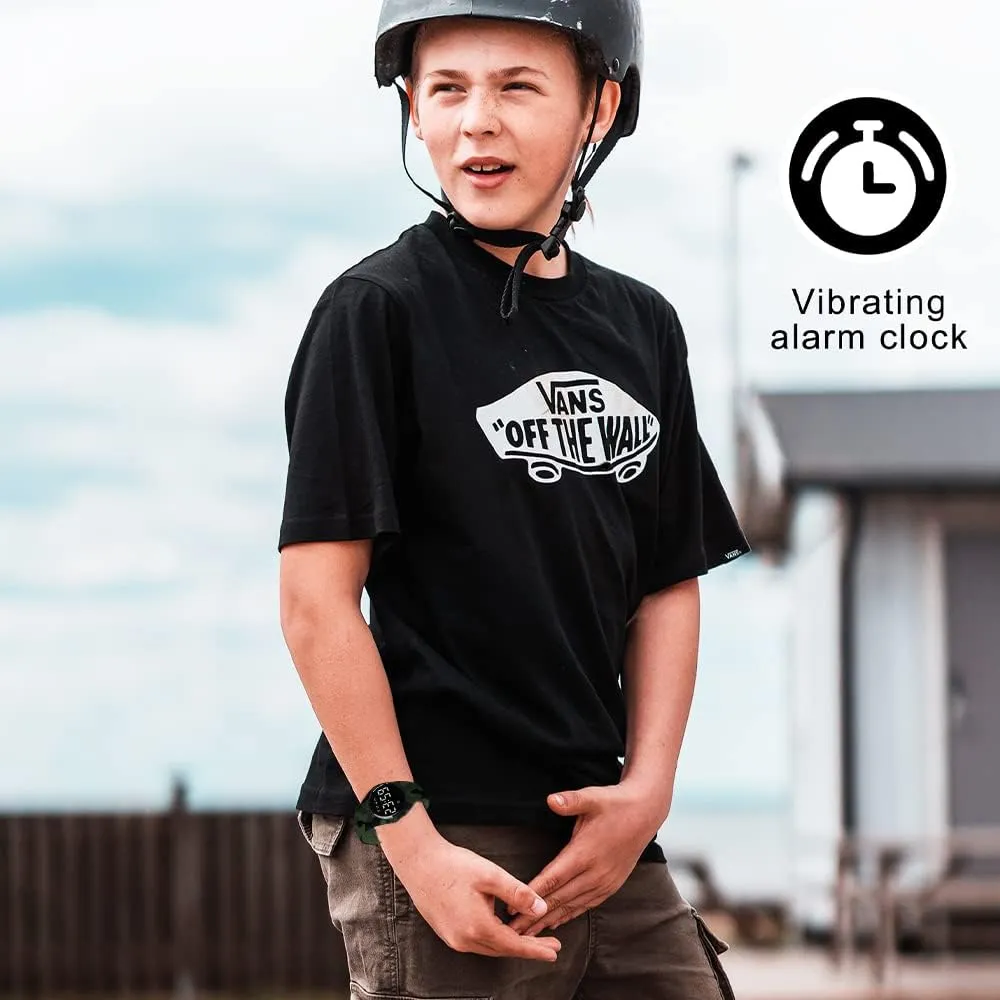 Pedometer Vibration Alarm for triumph region helplessly exclusion expansion detection Ages 5-15 No App Needed Waterproof Watches for Kids Kids Digital Watch for Boys Girls,Sports Watch with Fitness Tracker 