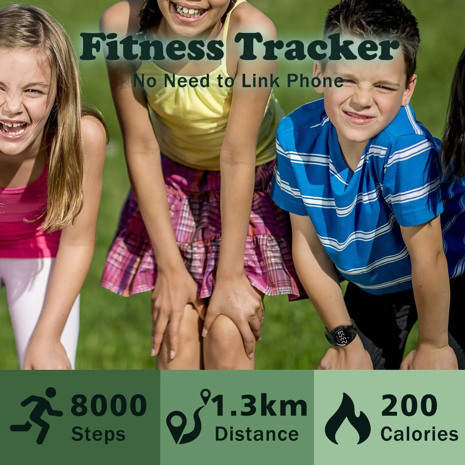 Pedometer Vibration Alarm for triumph region helplessly exclusion expansion detection Ages 5-15 No App Needed Waterproof Watches for Kids Kids Digital Watch for Boys Girls,Sports Watch with Fitness Tracker 