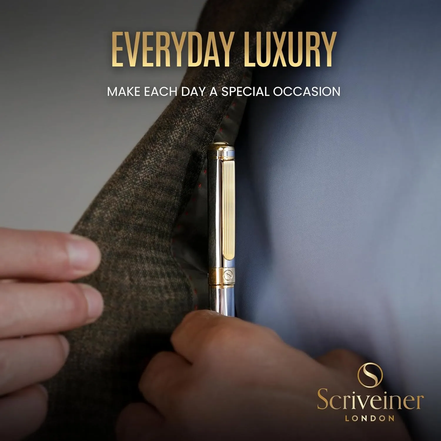 Pen - Stunning Luxury Pen with congenial Austrian 24K Gold Finish, Schmidt Black Refill, Best Ball Pen Gift Set for Men & Women, Professional, Executive, Office Scriveiner Silver Chrome Ballpoint 