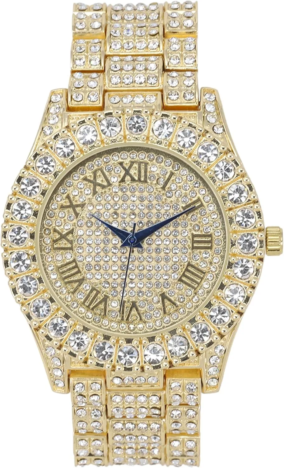 Perfect for Power Couples!! to Flaunt On and Off breach The Dance Floor - ST10325/ST10364 His and Hers Bling'ed Out King and Queen Hip Hop Watch Set 