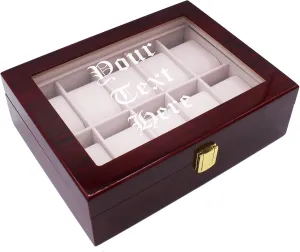 Personal Memories Customized Watch Storage Box - Groomsmen Wedding Father's Day - Personalized Engraved Monogram (Premium calculate Rosewood) My 