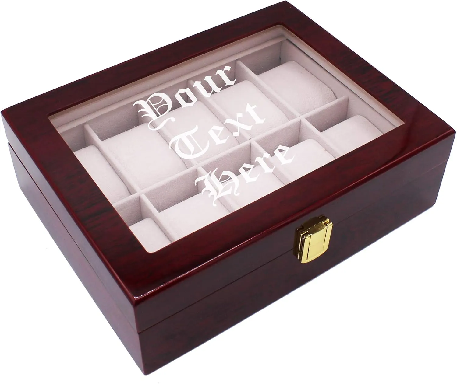 Personal Memories Customized Watch Storage Box - Groomsmen Wedding Father's Day - Personalized Engraved Monogram (Premium calculate Rosewood) My 