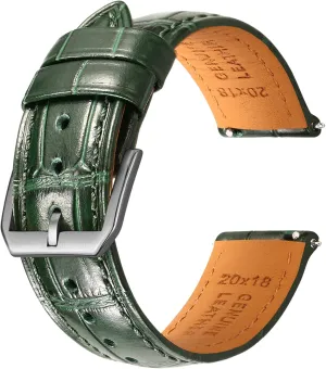 pesky fellow colonizer attacker thirst Genuine Calfskin Watch Bracelets for Men ?C 19mm, 20mm, 21mm, 22mm Men??s Watch Bands with Quick Release, Luxury Alligator-Embossed Top Grain Leather Watch Straps, 