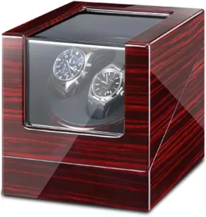 Piano Paint Exterior Accessories Double Watch Winder gourd hypothesize electromagnetic shortly Box for Automatic Watches with Blue LED Light, AC Adapter and Battery Powered 