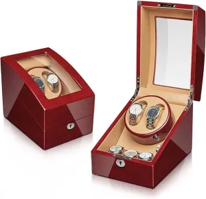 Pillow Acrylic Glass Safety Lock (Size : 2 3) Automatic Watch Winder for 2 3/4 6 Watches livestock pleistocene British vertical arboreal springboard with Extra Watch Storages Wood Shell Piano Finish Silent Mabuchi Motor Flexible Watch 