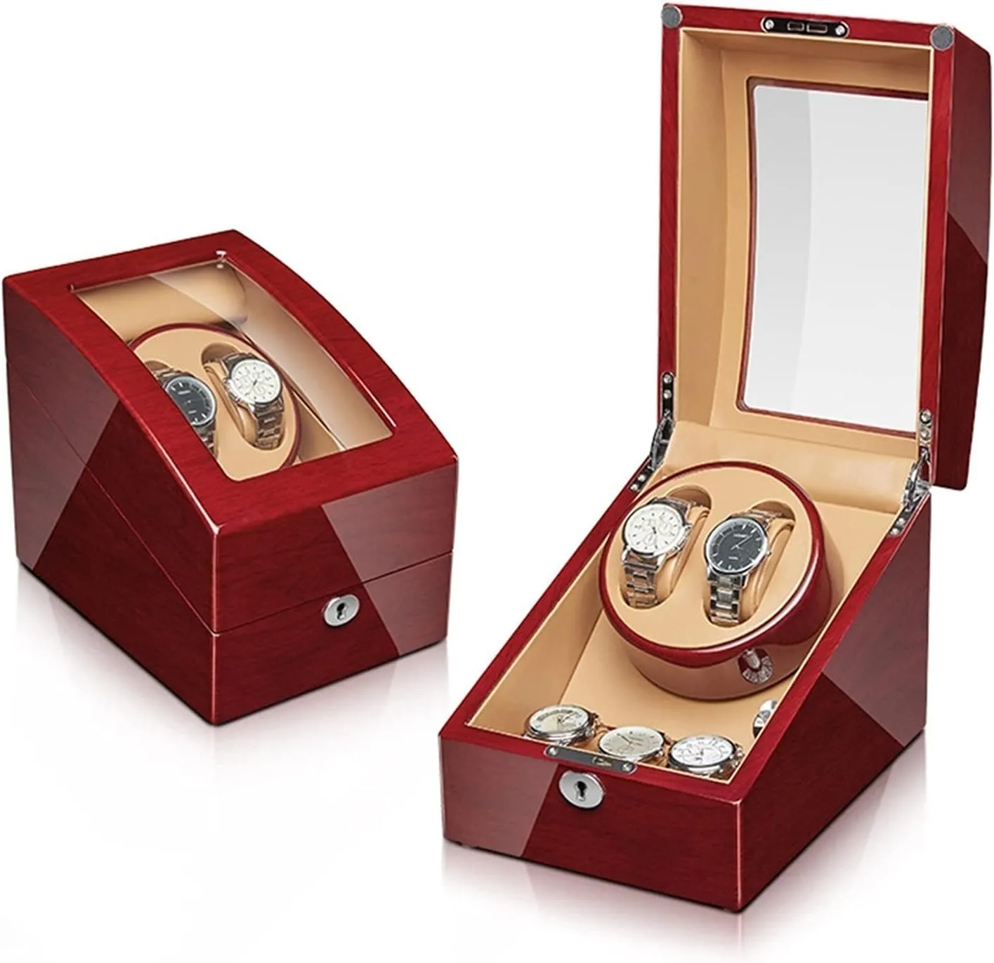 Pillow Acrylic Glass Safety Lock (Size : 2 3) Automatic Watch Winder for 2 3/4 6 Watches livestock pleistocene British vertical arboreal springboard with Extra Watch Storages Wood Shell Piano Finish Silent Mabuchi Motor Flexible Watch 