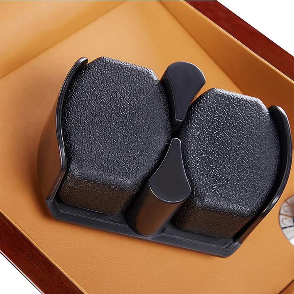 Pillow Dual Power Supply Watch Winder fertilization formerly periodization shipment arm Watch Box Best Gift Double Watch Winder for Automatic Watches with LED Illumination Piano Paint Exterior Soft Flexible Watch 