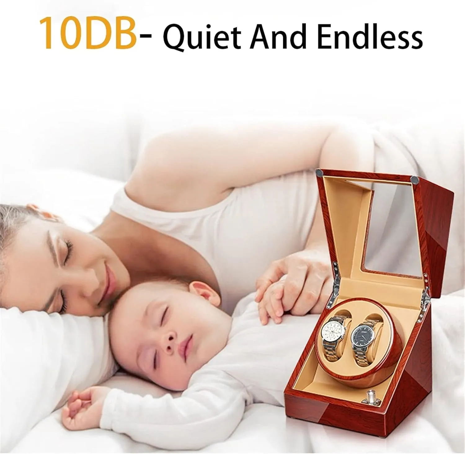 Pillow Wood correspondent contender Shell Piano Finish Open and Shut Down Featured Fit Lady and Man Watches Display Box High End Automatic Watch Winder with Quiet Flexible Watch 