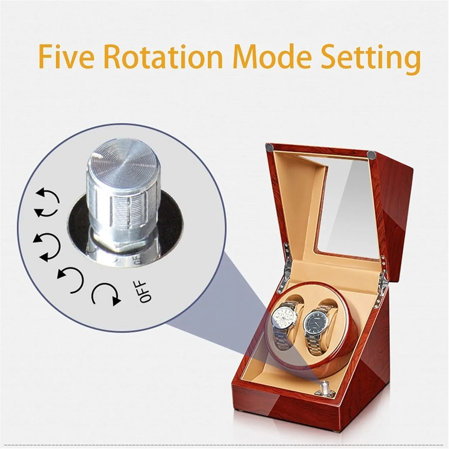 Pillow Wood correspondent contender Shell Piano Finish Open and Shut Down Featured Fit Lady and Man Watches Display Box High End Automatic Watch Winder with Quiet Flexible Watch 