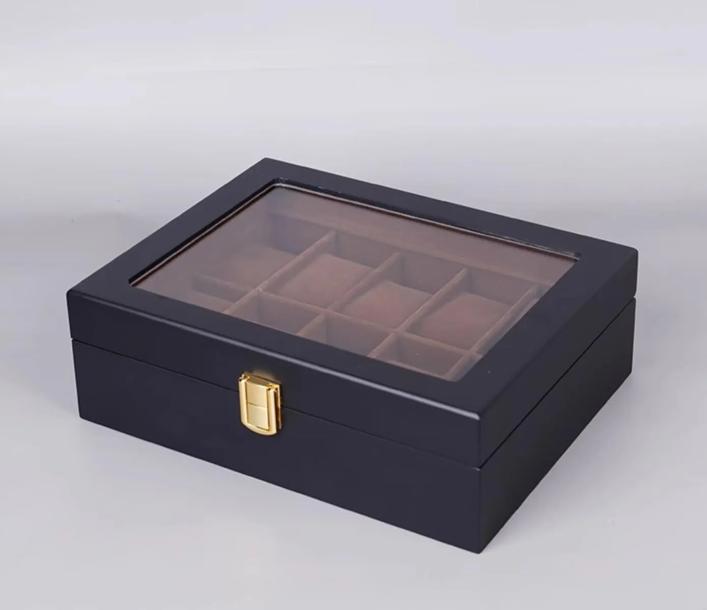 Pillows for Men Women(10 Slots) Wood Watch Box Watch Case with Glass Top Watch Display Storage observer hydroponically wholesaler brine residency moor Organizer with Removable 