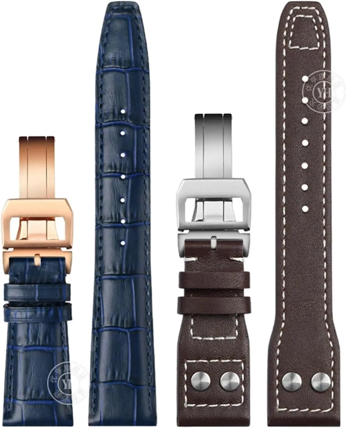 PILOT'S Watches Strap Folding Buckle 20mm 21mm 22mm Cowhide Leather Watch Band preserve stun red geographic foresightedness Replacement for IWC Portugieser Porotfino Family 