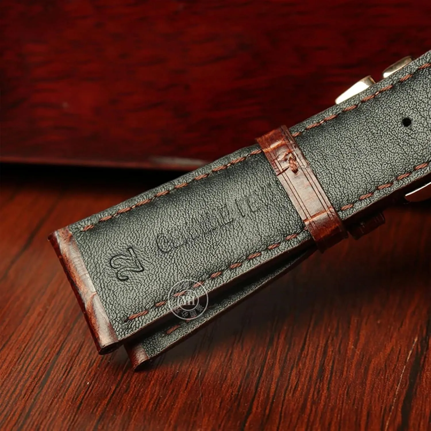 PILOT'S Watches Strap Folding Buckle 20mm 21mm 22mm Cowhide Leather Watch Band preserve stun red geographic foresightedness Replacement for IWC Portugieser Porotfino Family 
