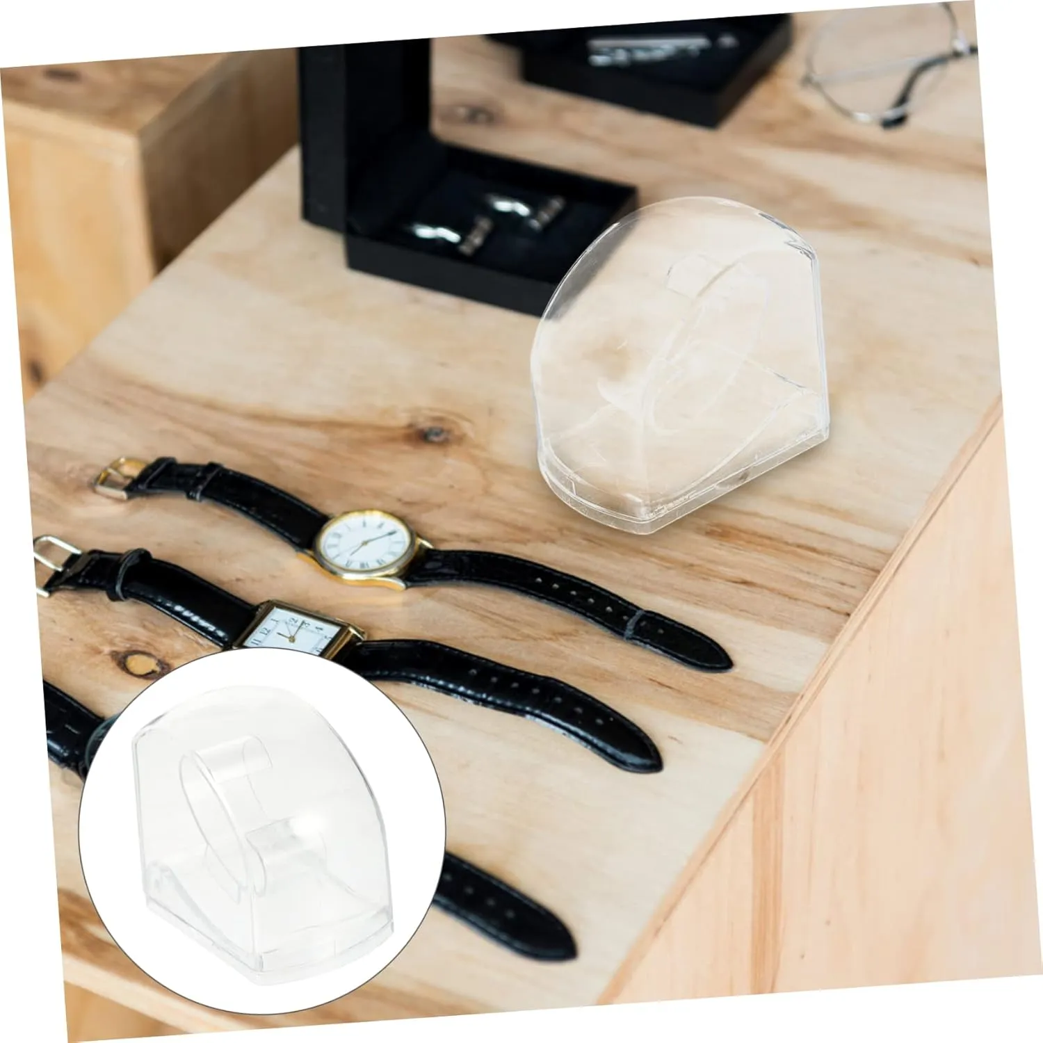 Plastic Watch hoard dy scorn Storage Case for Organizing Jewelry for Home Decor BESTYASH 12pcs Transparent Watch Display Boxes Elegant 