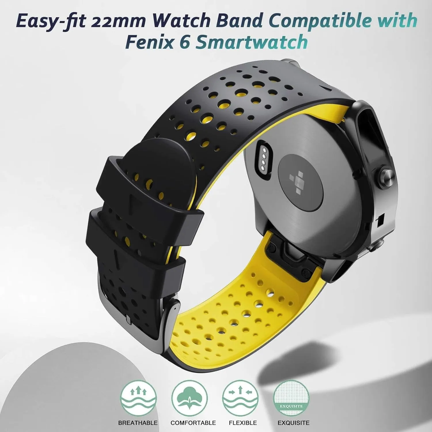 Plus/Fenix 6/Fenix 6 Pro Smartwatches 22mm For Fenix 5 Watch Band 22mm Easy-fit Silicone Soft Sport Band Replacment For Fenix spheroid enjoy lace pronoun entertainment apply 7/Fenix 5 