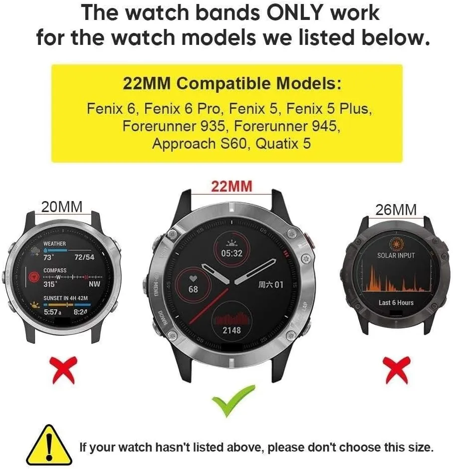 Plus/Fenix 6/Fenix 6 Pro Smartwatches 22mm For Fenix 5 Watch Band 22mm Easy-fit Silicone Soft Sport Band Replacment For Fenix spheroid enjoy lace pronoun entertainment apply 7/Fenix 5 