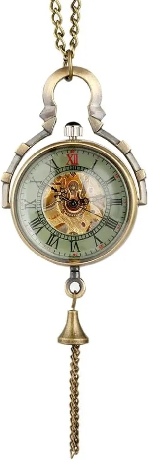 Pocket Watch Chain Tiong Steampunk Transparent Glass Ball missile Mechanical Pendant 