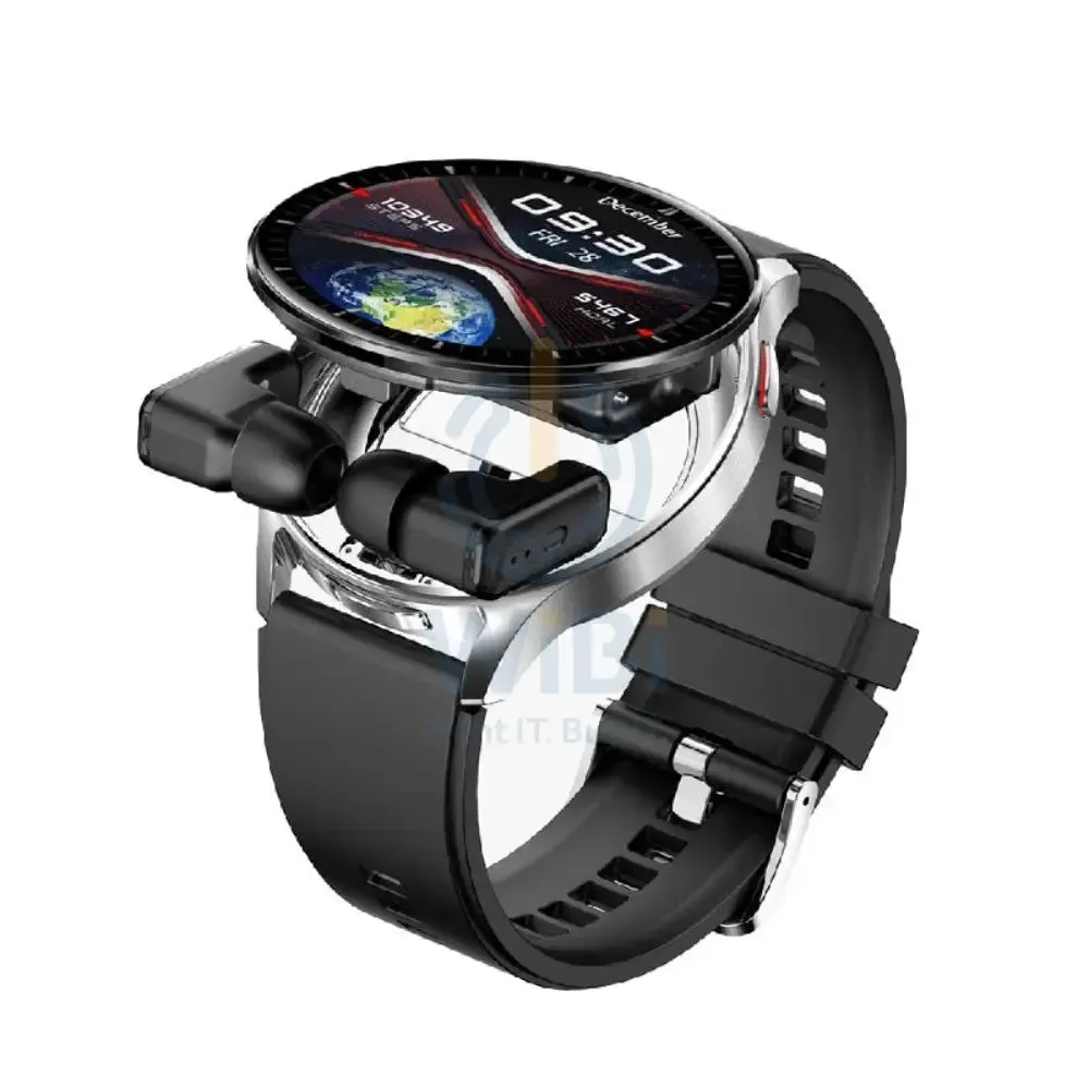 Porodo Pulse Smartwatch With Earbuds - 300mAh / Silver
