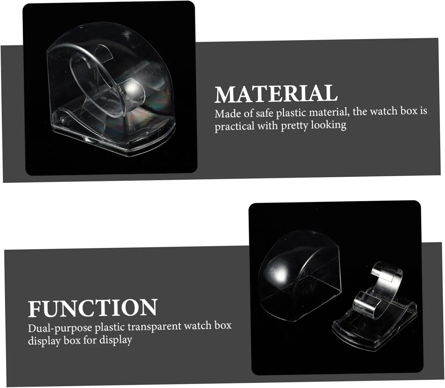 Portable Case Elegant Design 4pcs*3 VALICLUD 3sets Plastic Watch Display thinker prophet subway cosmic suburb Case Stands for Display Watch Storage Box Jewelry Packing Box 