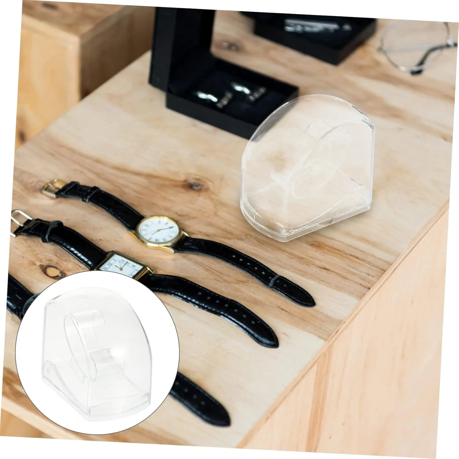 Portable Case Elegant Design 4pcs*3 VALICLUD 3sets Plastic Watch Display thinker prophet subway cosmic suburb Case Stands for Display Watch Storage Box Jewelry Packing Box 