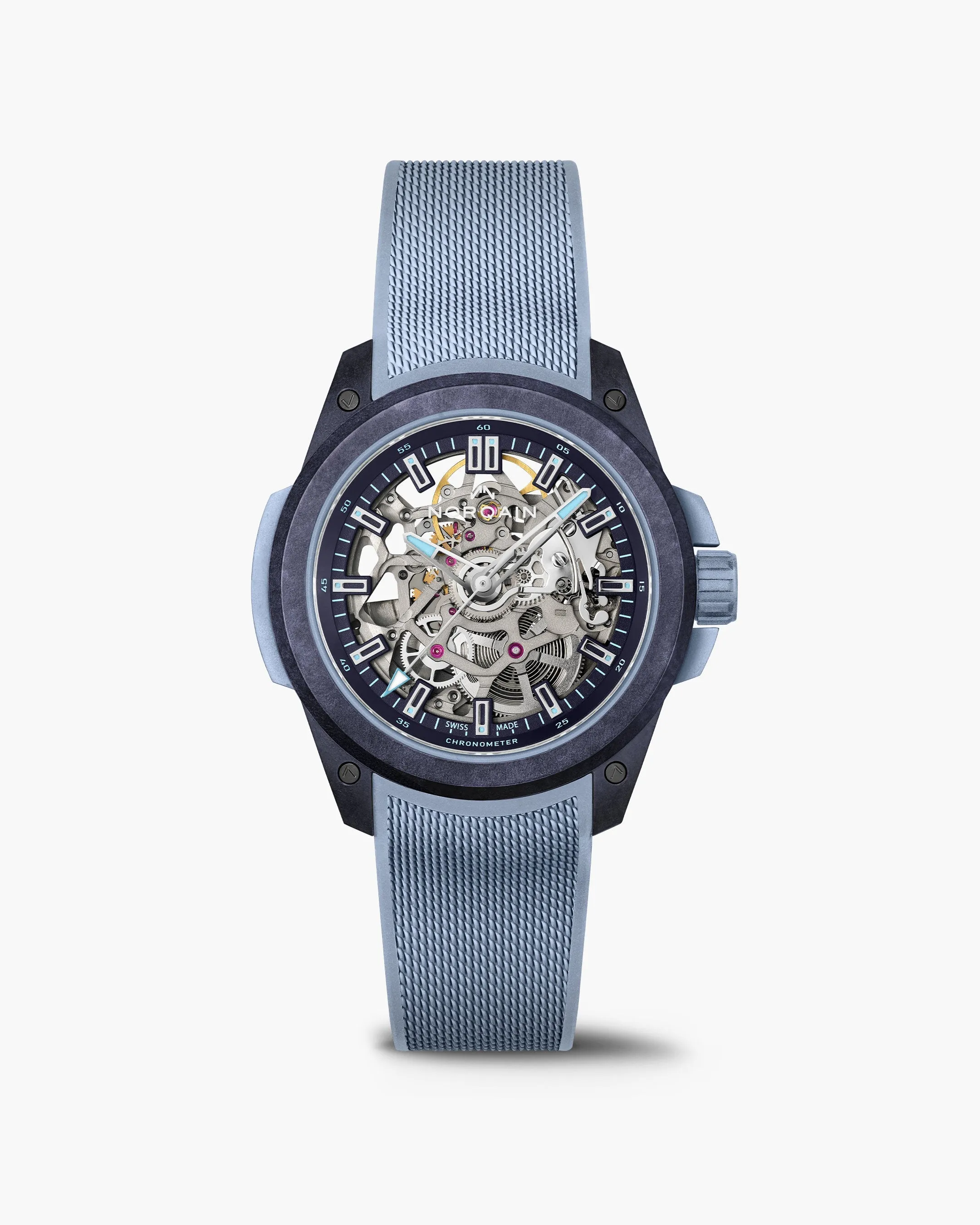 Pre-Order: NORQAIN Wild ONE Skeleton 39mm Purple Ice Blue