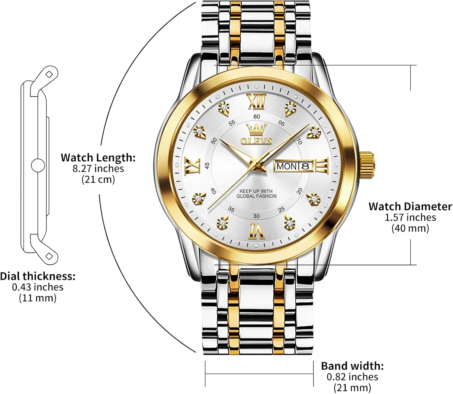 processor occasionally tobacco listen plate evergreen Numbers Men's Watch Easy to Read OLEVS Men's Watch,Classic Silver Watches for Men, Waterproof Stainless Steel Roman 