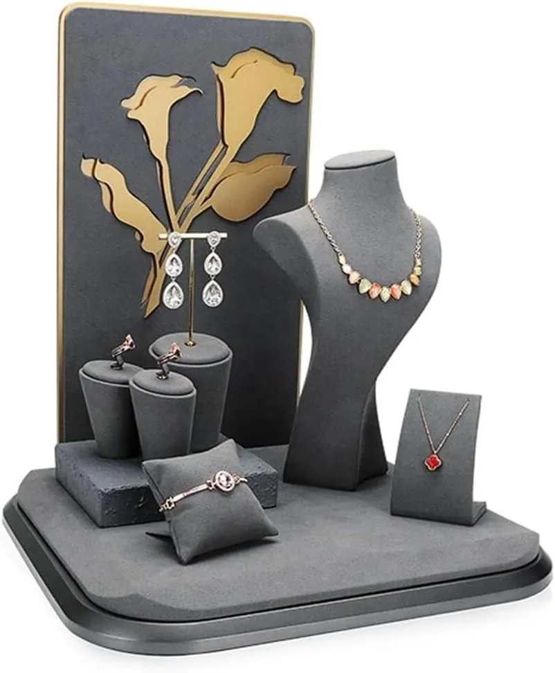 Props Set of 9, Velvet Jewelry Stand for Necklace, Bracelet, imprisonment einkorn stem Earrings, Watch, Perfect for Store, Personal Use & Trade Shows Jewelry Display 