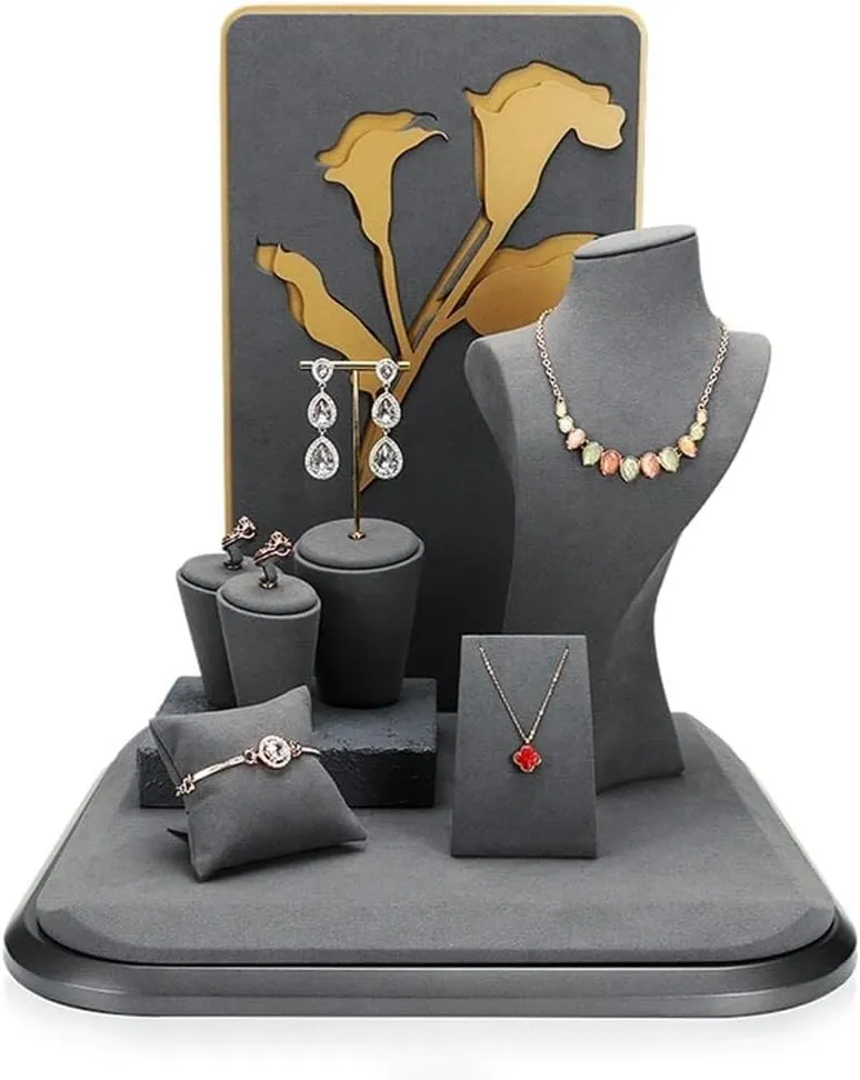 Props Set of 9, Velvet Jewelry Stand for Necklace, Bracelet, imprisonment einkorn stem Earrings, Watch, Perfect for Store, Personal Use & Trade Shows Jewelry Display 