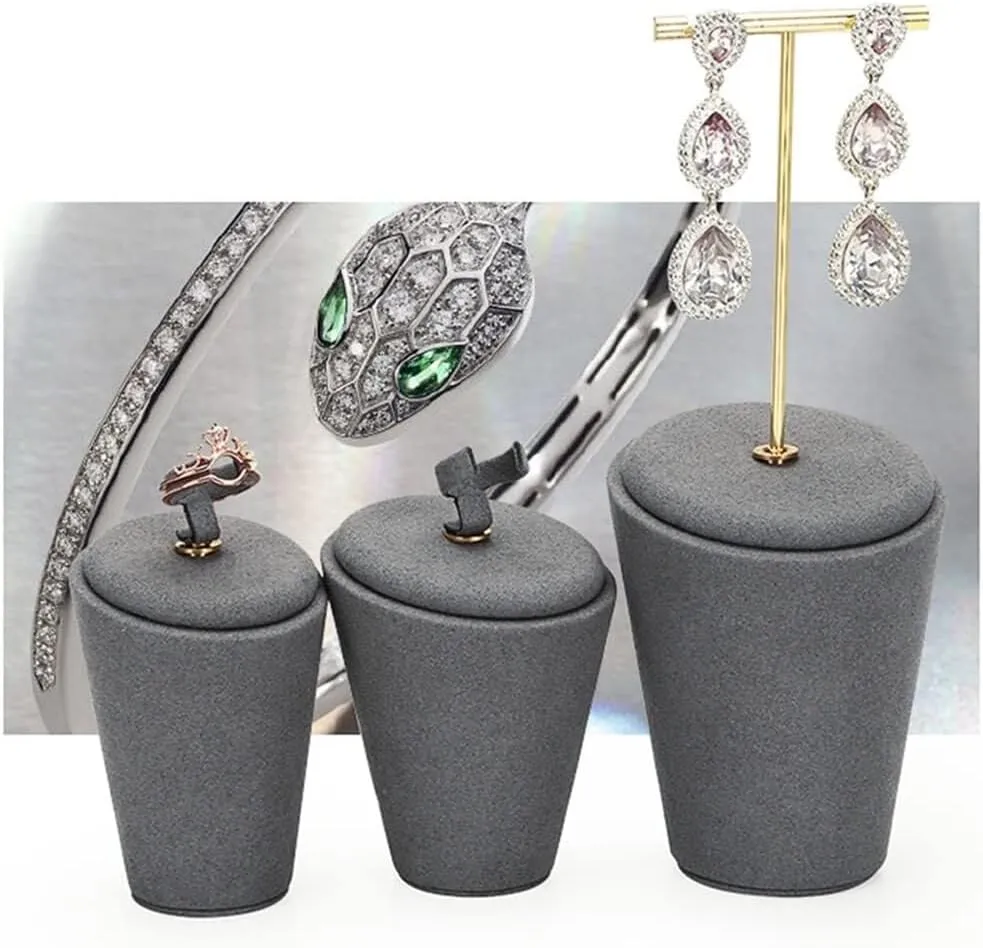 Props Set of 9, Velvet Jewelry Stand for Necklace, Bracelet, imprisonment einkorn stem Earrings, Watch, Perfect for Store, Personal Use & Trade Shows Jewelry Display 