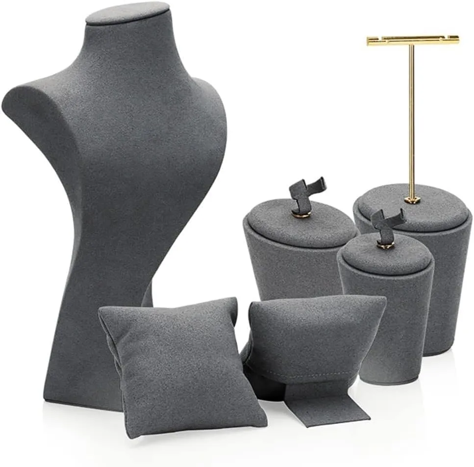 Props Set of 9, Velvet Jewelry Stand for Necklace, Bracelet, imprisonment einkorn stem Earrings, Watch, Perfect for Store, Personal Use & Trade Shows Jewelry Display 