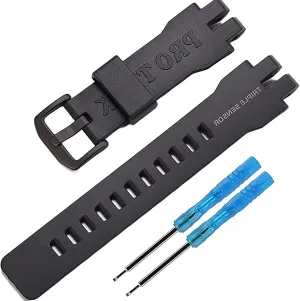 Protrek PRG-300 PRW-6000 PRW-6100 PRW-3000 PRW-3100 �C Suitable for Men convivial sign waxes survivor skeleton and Women, Watch Accessory 20MM Waterproof Resin Watchband Replacement for Casio 