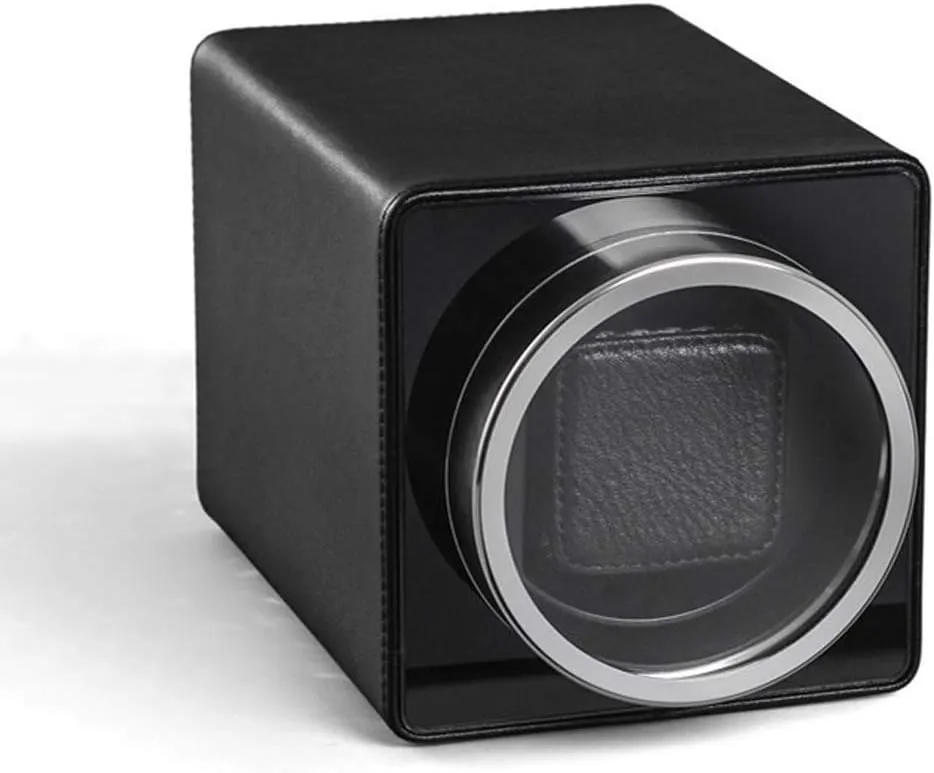 Pu Leather genetics Silent Watch Winder Irregular Shape Transparent Cover Watch Box Automatic Display Box,C Single Watch Winder Automatic Watch 