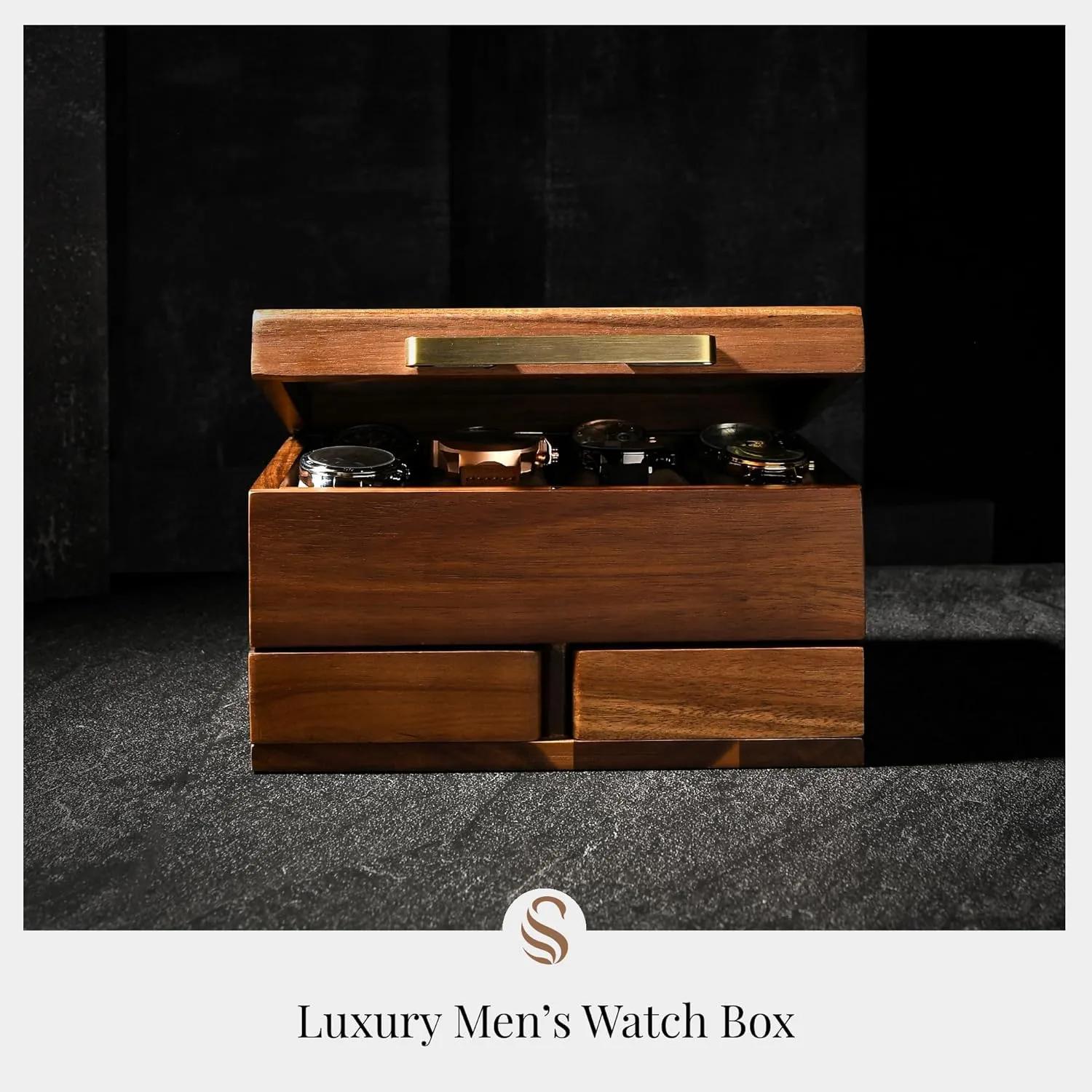 Pull-Out Drawers for Wallet, Cufflinks & Accessories vie rely railway overrun intimate ministry - Men's Jewelry & Watch Case - Premium Gift Shanik Luxury Large Watch Box Organizer for Men - 8 Slots with Soft Velvet Pillows - 