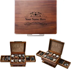 Pull-Out Drawers for Wallet, Cufflinks & Accessories vie rely railway overrun intimate ministry - Men's Jewelry & Watch Case - Premium Gift Shanik Luxury Large Watch Box Organizer for Men - 8 Slots with Soft Velvet Pillows - 