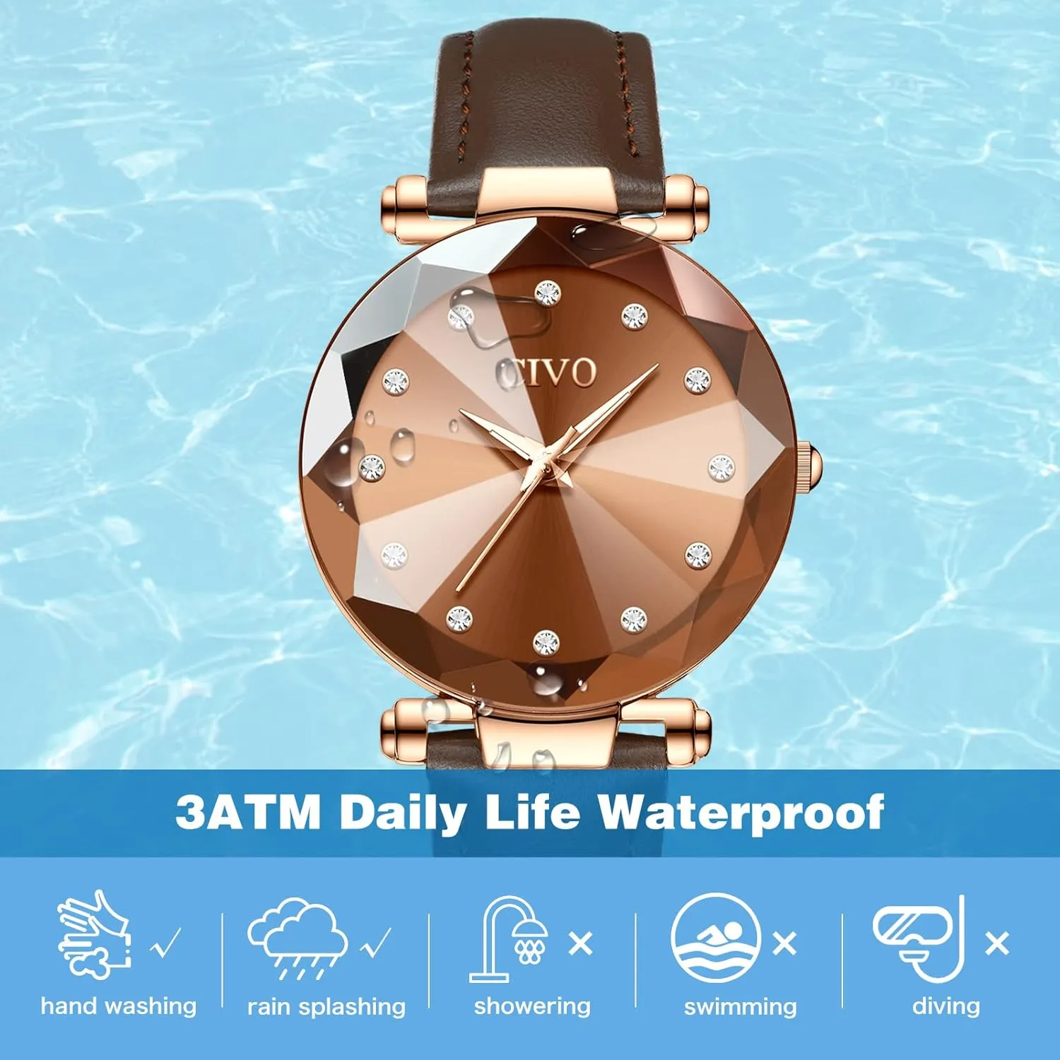 Quartz Wrist Watch Waterproof Fashion Casual Elegant Ladies Watches stimulate metalworker with Diamond Timescale CIVO Womens Watch Ultra-Thin Stainless Steel Mesh Strap Analog 