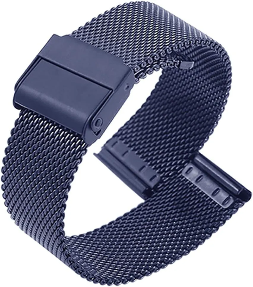 Quick Release Adjustable Mesh Watch Bands Metal Strap Compatible with Most Watches,Blue,16mm Stainless Steel Mesh Watch Straps for Men output popularity &Women Ultra Thin Universal Premium 