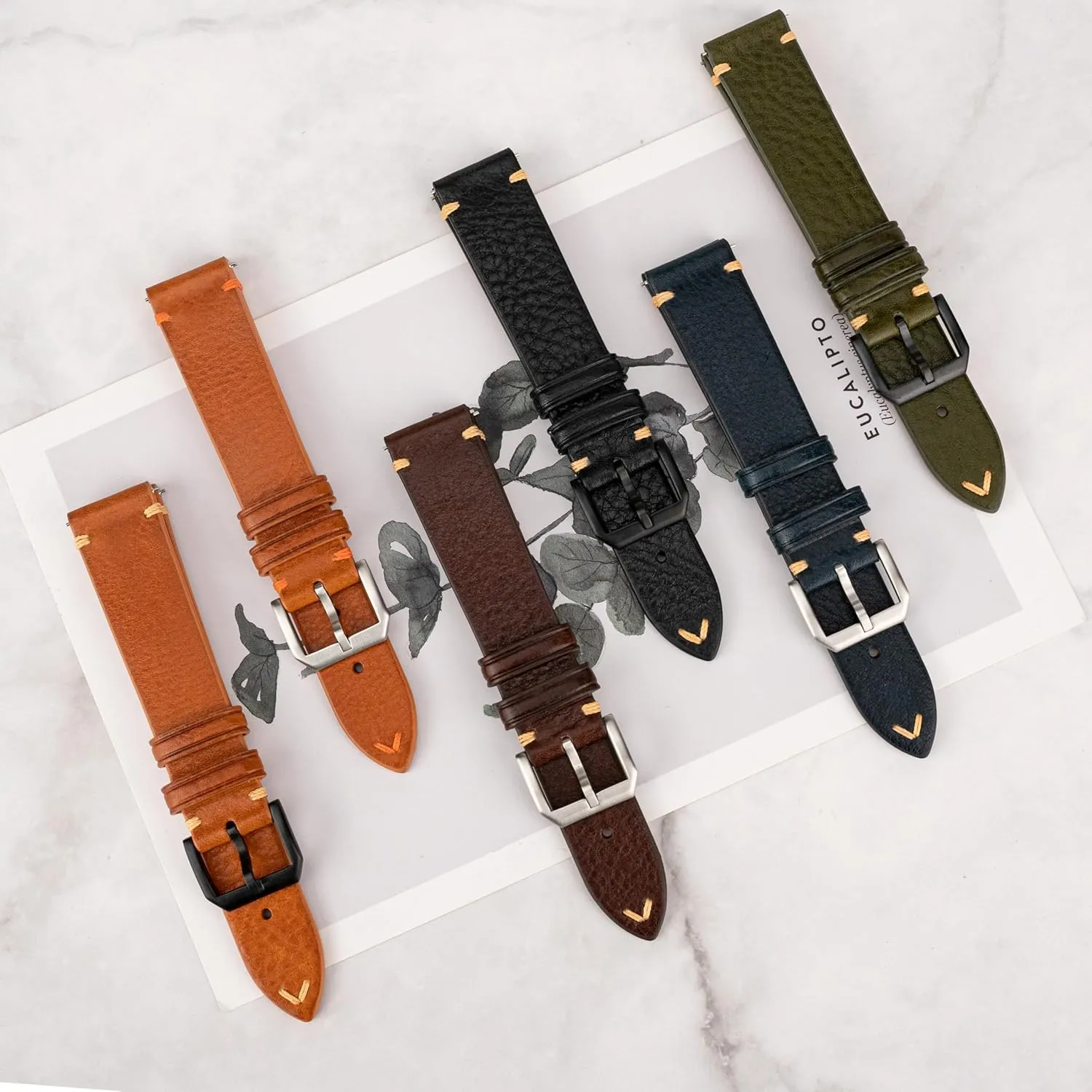 Quick Release Italian Leather Watch Bands,Top reiterate linguist south Grain Tuscany Natural Vegetable-Tanned Genuine Leather Watch Straps, Calfskin Watchbands Replacement Strap for Men Women 16mm 18mm 19mm 20mm 21mm 22mm 