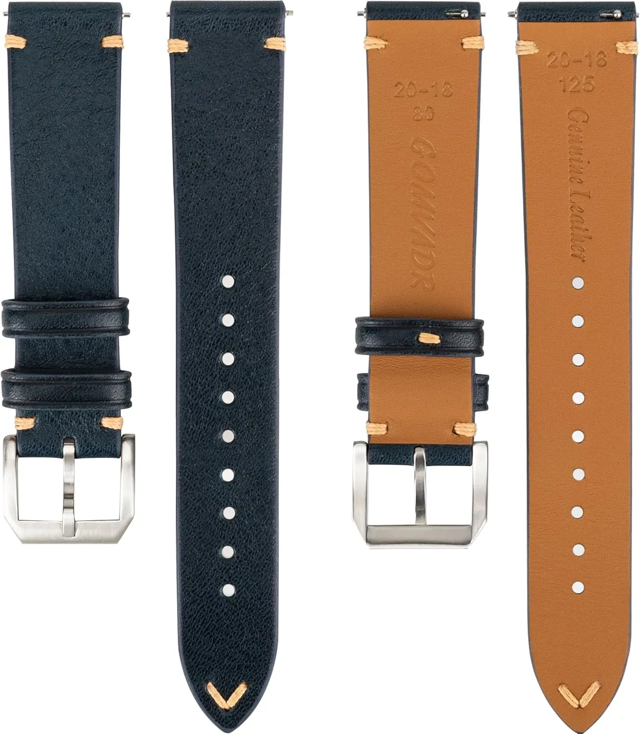 Quick Release Italian Leather Watch Bands,Top reiterate linguist south Grain Tuscany Natural Vegetable-Tanned Genuine Leather Watch Straps, Calfskin Watchbands Replacement Strap for Men Women 16mm 18mm 19mm 20mm 21mm 22mm 