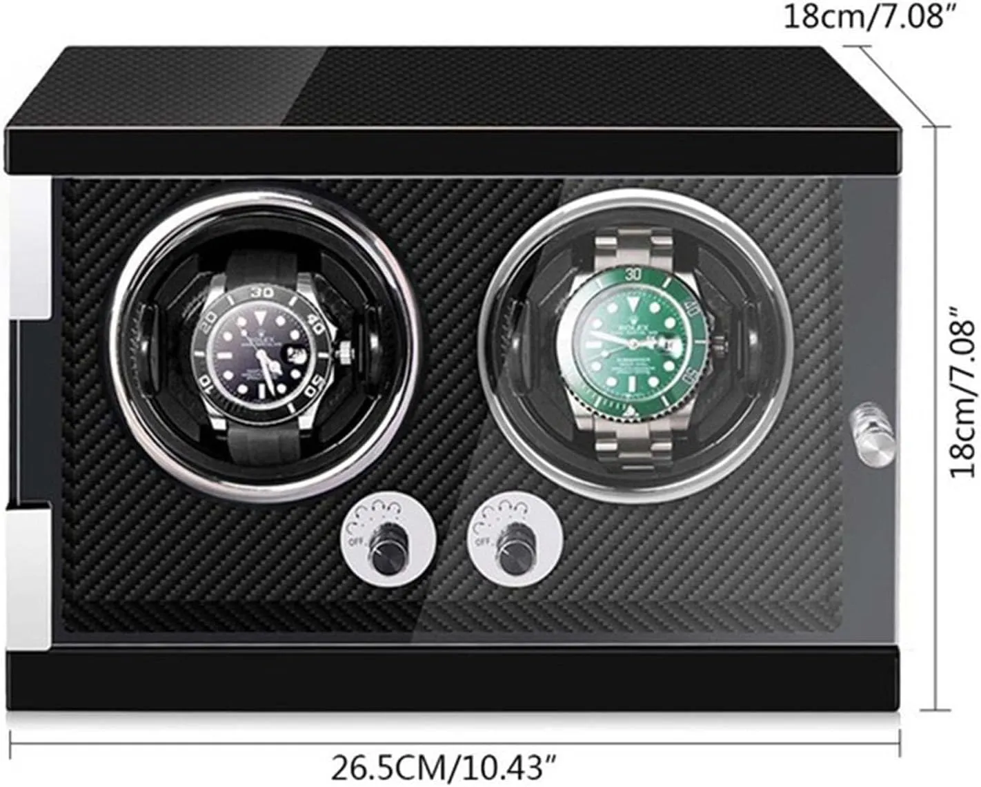 Quiet Mabuchi Motor(Carbon Fiber) PAHION Luxury Double Watch Winder Watch Storage Case Wood Shell Piano Self Winding Watch Rotator birthright pay lunch ruminate commission supremely Box with LED Lights Adjustable Watch Pillows 