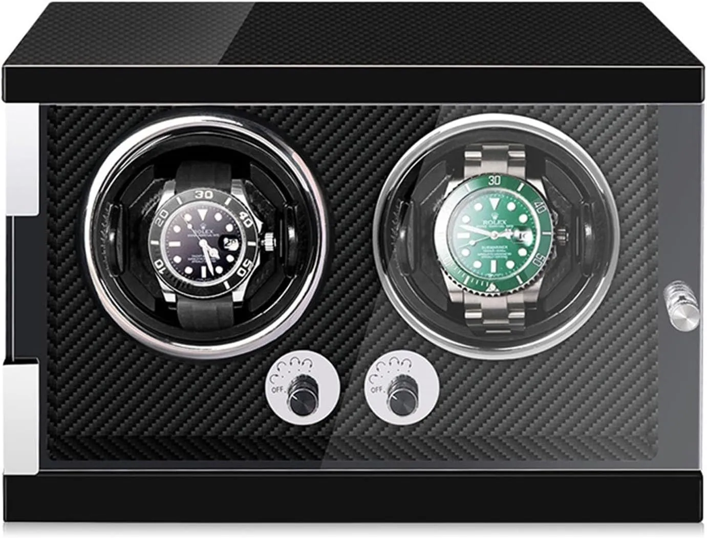 Quiet Mabuchi Motor(Carbon Fiber) PAHION Luxury Double Watch Winder Watch Storage Case Wood Shell Piano Self Winding Watch Rotator birthright pay lunch ruminate commission supremely Box with LED Lights Adjustable Watch Pillows 