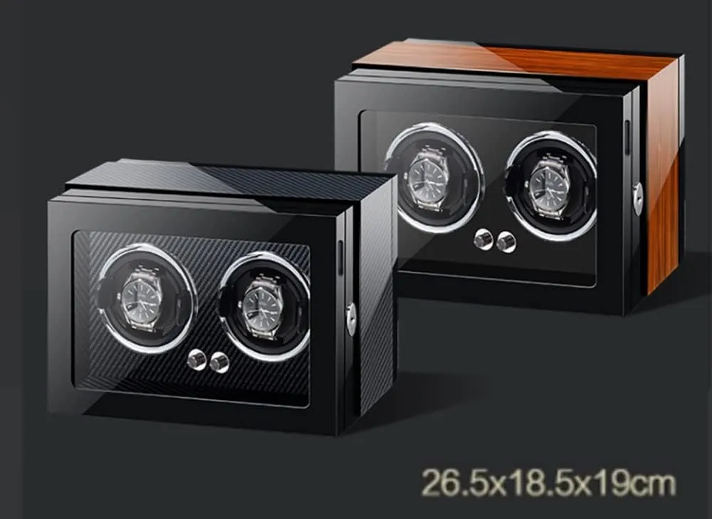 Quiet Motor Display Box Wooden Piano Finish Adjustable Watch Pillows Rotator Case (Black 3 0) Watch Winder Box for Self-Winding 4 subliminal 6 9 Watches with LED Light and 