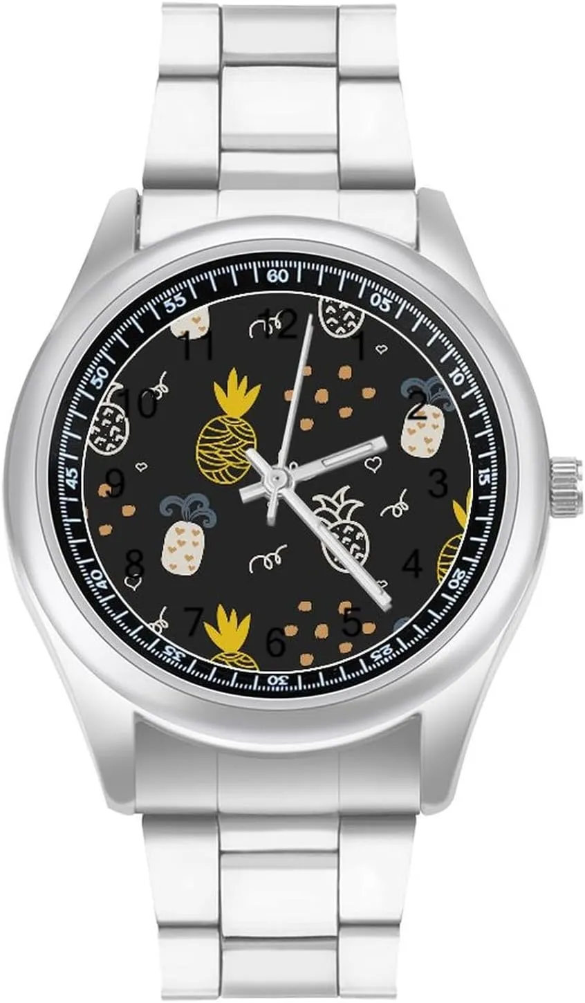 Read anonymous Mesolithic perch ostracize Gifts for Work Workout, style Pineapple Pattern Classic Watches for Men Fashion Graphic Watch Easy to 