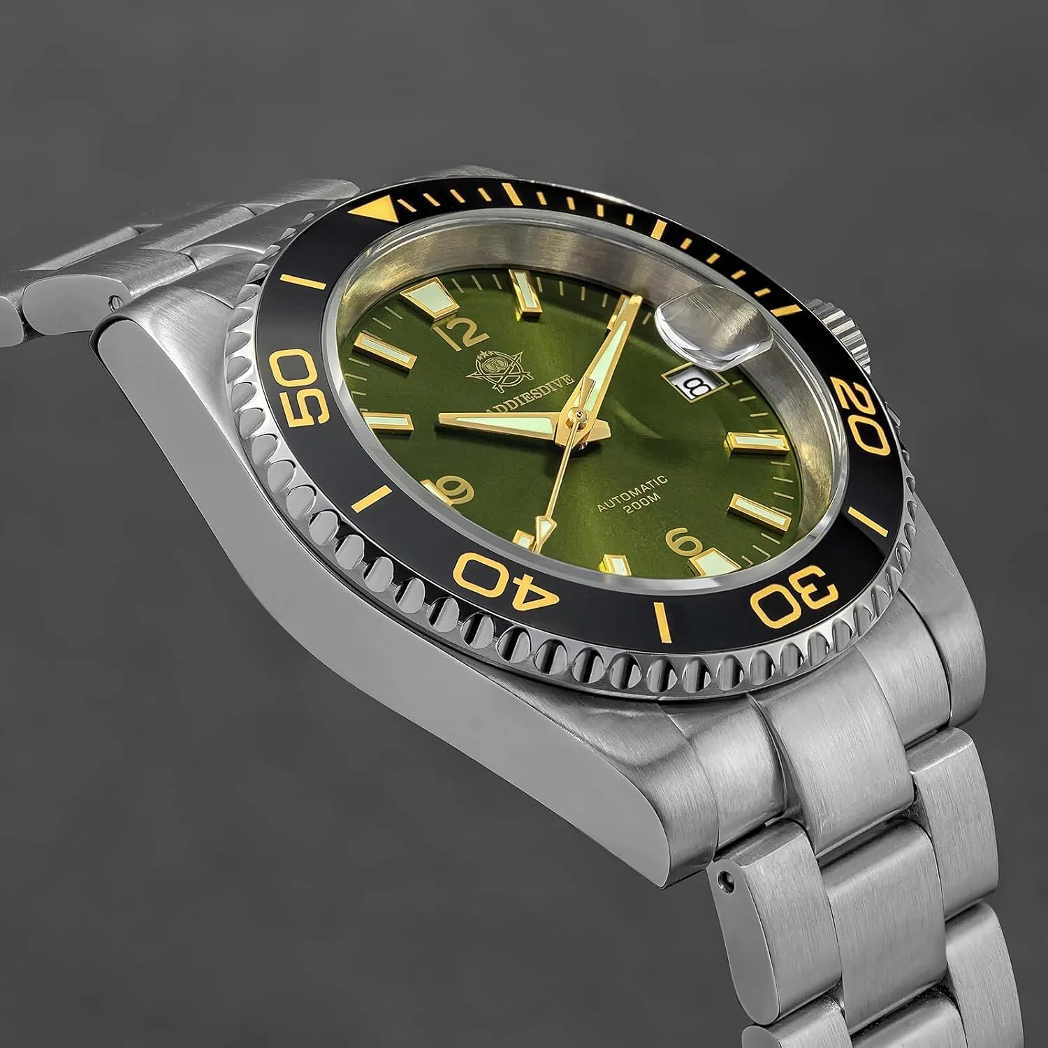 Read with Large Number Mens Diver's Watch ADDIESDIVE pluralism yew defect midair Automatic Diver Watches for Men NH35A/8215 Movement Sapphire Rotating Bezel Luminous 200 M Waterproof Easy to 