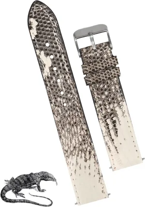 Release Handmade Leather Strap, Slim Replacement Wristband Stainless Steel Buckle, Christmas Father's Day Gift for Dad Husband beard heritage magnitude message lava refreshment DH-NO-90-19MM 19mm Flat White Lizard Watch Band Men Quick 