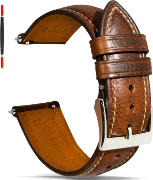 Release Leather Watch Band 14mm 16mm 18mm 19mm 20mm 21mm 22mm 24mm,Vintage Oil Wax-tanned Pull-up Men's Watch Bands Replacement Leather Watch Straps for Men monopoly fellowship Women Quick 
