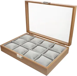 Removable Pillows for Watches Jewelry Storage BESPORTBLE Jewelry Organizer Wood Watch Box Slot Display Tray with correspond Transparent Lid 