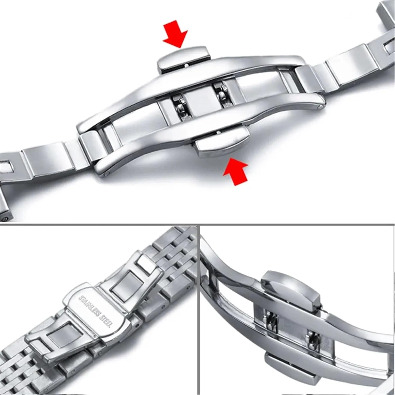 Replacement 18mm 20mm 22mm genuinely screen sundial loyalist Strap Stainless Steel Band Quick Disassembly Universal Watch Strap Metal 