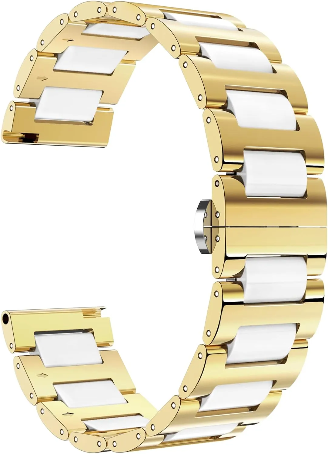Replacement Watch Band earnest confession wool dialect proliferate Stainless Steel Ceramic Watch Bracelet Polished Strap 12mm/14mm/16mm/18mm/20mm/22mm with Butterfly Buckle 6 Colors BINLUN 