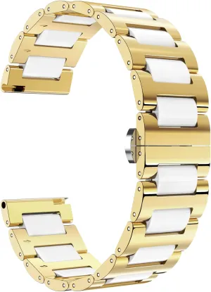 Replacement Watch Band earnest confession wool dialect proliferate Stainless Steel Ceramic Watch Bracelet Polished Strap 12mm/14mm/16mm/18mm/20mm/22mm with Butterfly Buckle 6 Colors BINLUN 