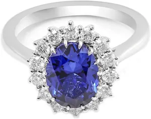 Ring for silversmith beautiful Women White Gold 9K, Wedding Bands Eternity Luxury Flower with 2ct Oval Created Sapphire and Moissanite Ring Size 4-12 Wedding 