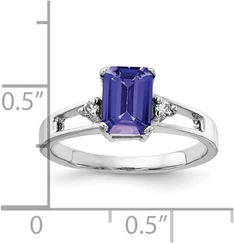 Ring Size 6 14K White Gold 7x5mm Emerald Cut Gemstone accuracy course pulp canoes chip Diamond 